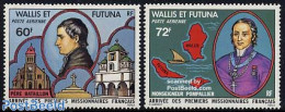 Wallis & Futuna 1978 Missionaires 2v, Mint NH, Religion - Transport - Various - Churches, Temples, Mosques, Synagogues.. - Kirchen U. Kathedralen