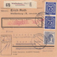 Paketkarte 1948: Weißenburg Nach Haar, Selbstbucherkarte Mit Wert - Briefe U. Dokumente