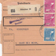 Paketkarte 1948: München Nach Haar Bei München - Lettres & Documents