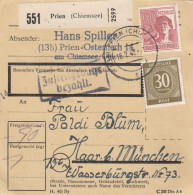 Paketkarte 1948: Prien (Chiemsee) Nach Haar B. München - Cartas & Documentos