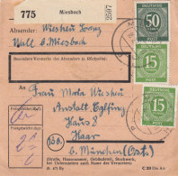 Paketkarte 1948: Miesbach Nach Haar, Anstalt Eglfing - Cartas & Documentos