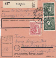Paketkarte 1948: Mindelheim Nach Haar Bei München - Cartas & Documentos