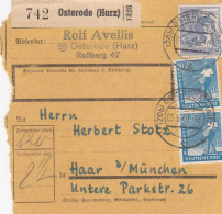 Paketkarte 1948: Osterode Nach Haar Bei München - Briefe U. Dokumente