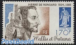 Wallis & Futuna 1985 Pierre De Ronsard 1v, Mint NH, Performance Art - Music - Art - Authors - Musica