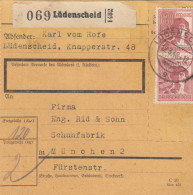 Paketkarte 1948: Lüdenscheid Nach München - Brieven En Documenten