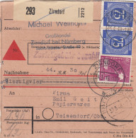 Paketkarte 1948: Zirndorf Nach Teisendorf, Nachnahme - Lettres & Documents