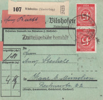 Paketkarte 1948: Vilshofen Nach Haar, Seltenes Formular, Selbstbucher - Cartas & Documentos