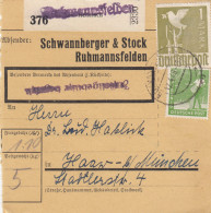 Paketkarte 1948: Ruhmannsfelden Achslach Nach Haar, Selbstbucher - Cartas & Documentos
