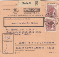 Paketkarte 1948: Berlin, Farbwerk, Nach Haar - Cartas & Documentos