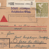 Paketkarte 1949: Holzkirchen Nach Haar, Stiessberger U. Söhne, Nachnahme - Cartas & Documentos