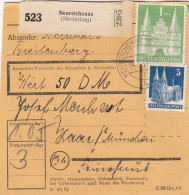 BiZone Paketkarte 1948: Neureichenau Nach Haar, Wertkarte 50 DM - Cartas & Documentos