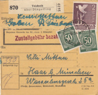 Paketkarte 1948: Teisbachüber Dingolfing Nach Haar - Cartas & Documentos