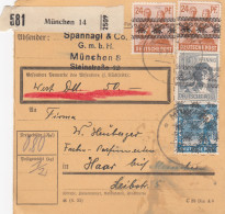 BiZone Paketkarte 1948: München, Spannagl GmbH, Nach Haar, Wertkarte - Storia Postale