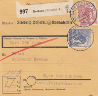 Paketkarte 1948: Ansbach Nach Haar, Wertkarte, Selbstbucher - Cartas & Documentos