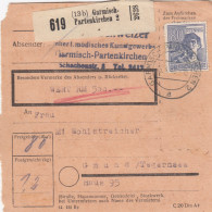 Paketkarte 1948: Garmisch-Patenkrichen, Kunstgew., Nach Gmund, Wertkarte - Briefe U. Dokumente