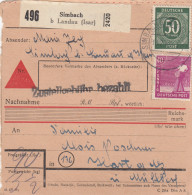 Paketkarte 1948: Simbach Landau Nach Hart Alz, Nachnahme - Lettres & Documents