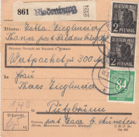 Paketkarte 1948: Thann Riedenburg, Pondorf Nach Putzbrunn, Wertkarte - Briefe U. Dokumente