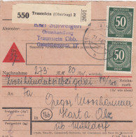 Paketkarte 1948: Traunstein, Grosshandlng. Schweigert Nach Hart, Nachn. - Briefe U. Dokumente