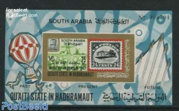 Aden 1967 Amphilex S/s Imperforated, Mint NH, History - Various - Philately - Stamps On Stamps - Mills (Wind & Water) - Sellos Sobre Sellos