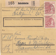 Paketkarte 1948: Adelsheim Nach Haar, Frauenklinik - Cartas & Documentos
