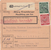 Paketkarte: Neuötting Nach Bad-Aibling, Selbstbucher - Briefe U. Dokumente