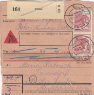 Paketkarte 1948: Rehau Nach Teisendorf, Nachnahme - Lettres & Documents