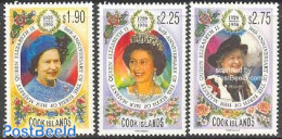 Cook Islands 1996 Queen Birthday 3v, Mint NH, History - Kings & Queens (Royalty) - Königshäuser, Adel