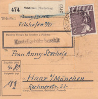 Paketkarte 1948: Vilshofen Nach Haar Bei München - Briefe U. Dokumente