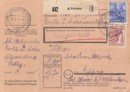 Paketkarte 1948: Perkam Nach Eglfing Haar - Brieven En Documenten