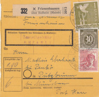 Paketkarte 1948: Friesenhausen über Hofheim Nach Putzbrunn - Cartas & Documentos