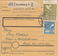 Paketkarte 1948: Dusiburg, Eisen- U. Haushaltswaren Nach Haar - Cartas & Documentos