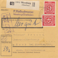 Paketkarte 1948: Moosburg Nach Damenkleider In Haar, Leergut - Storia Postale
