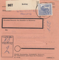 Paketkarte 1948: Roding Nach Haar, Betriebsrat Heilanstalt - Cartas & Documentos