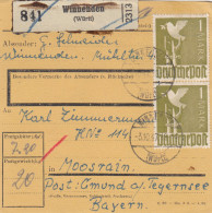 Paketkarte 1947: Winnenden Württ. Nach Moosrain Post Gmund - Cartas & Documentos