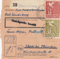 Paketkarte 1948: Tännersberg Nach Haar Bei München - Storia Postale