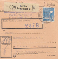 Paketkarte 1948: Berlin, Int. Spedition N. Haar, Bes. Verm. 2478 - Lettres & Documents