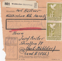 Paketkarte: Waldkirchen Nach Hart Mühldorf, Wertkarte - Lettres & Documents