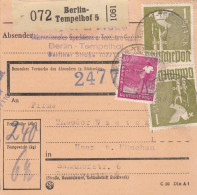 Paketkarte 1948: Berlin-Tempelhof, Int. Spedition, Bes. Vermerk 2477 - Cartas & Documentos