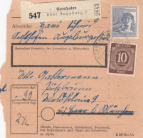 Paketkarte 1948: Gersthofen Nach Putzbrunn über Haar - Briefe U. Dokumente