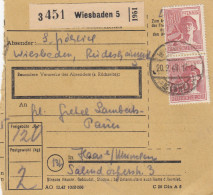 Paketkarte 1948: Wiesbaden Nach Haar Bei München - Storia Postale