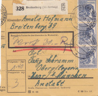 Paketkarte 1948: Breitenberg Nach Haar, Operpflegerin, Wertkarte - Cartas & Documentos