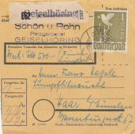 Paketkarte 1948: Pelzgerberei Niederlindhart Nach Haar, Wertkarte 500 RM - Storia Postale