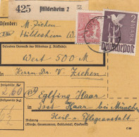 Paketkarte 1948: Hildesheim Nach Eglfing, Heilanstalt, Wertkarte - Covers & Documents