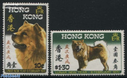 Hong Kong 1970 Year Of The Dog 2v, Mint NH, Nature - Various - Dogs - New Year - Neufs