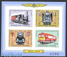 Hungary 1979 Railways S/s Imperforated, Mint NH, Transport - Railways - Unused Stamps