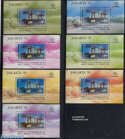 Indonesia 1995 Jakarta 95 7 S/s, Mint NH, Art - Bridges And Tunnels - Bridges