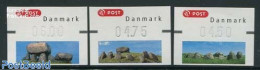 Denmark 2007 Automat Stamps 3v (face Value May Vary), Mint NH, History - Archaeology - Automat Stamps - Neufs