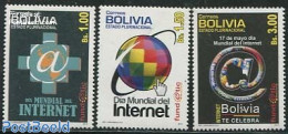 Bolivia 2012 World Internet Day 3v, Mint NH, Science - Various - Computers & IT - Maps - Informática