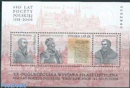 Poland 2008 450 Years Post S/s, Withe Extra Text (XX OGOLNOPOLSKA WYSTAWA...), Mint NH - Ongebruikt