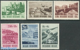 Belgium 1953 Tourism 6v, Mint NH, Transport - Various - Automobiles - Ships And Boats - Tourism - Art - Bridges And Tu.. - Ongebruikt